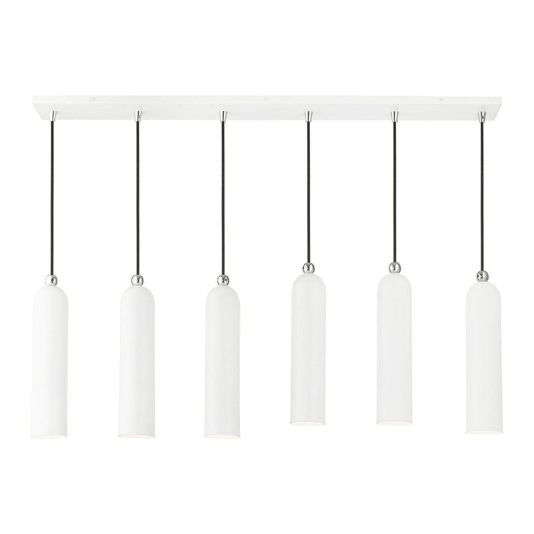 Livex Ardmore 46757-69 Pendant Light - Shiny White w/ Polished Chromes