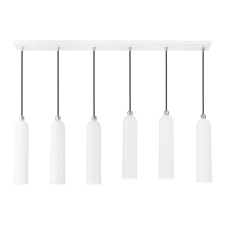 Livex Ardmore 46757-69 Pendant Light - Shiny White w/ Polished Chromes