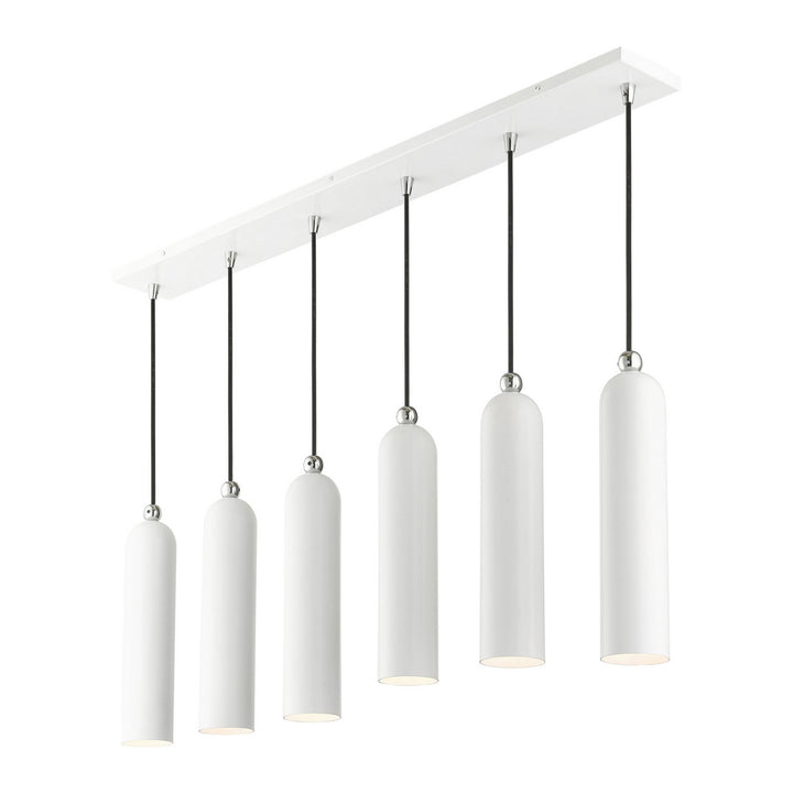 Livex Ardmore 46757-69 Pendant Light - Shiny White w/ Polished Chromes