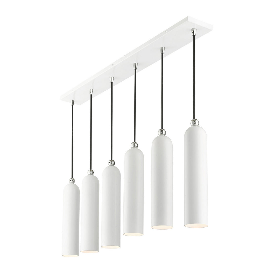 Livex Ardmore 46757-69 Pendant Light - Shiny White w/ Polished Chromes