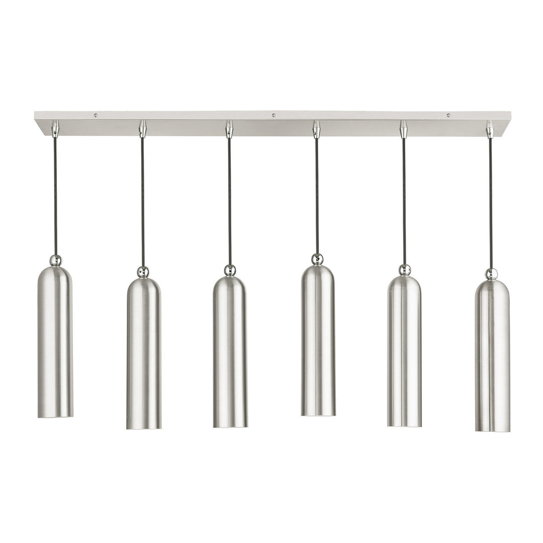 Livex Ardmore 46757-91 Pendant Light - Brushed Nickel w/ Polished Chromes