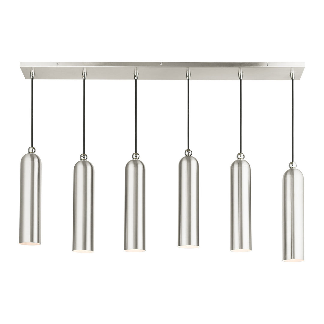 Livex Ardmore 46757-91 Pendant Light - Brushed Nickel w/ Polished Chromes