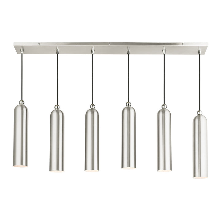 Livex Ardmore 46757-91 Pendant Light - Brushed Nickel w/ Polished Chromes