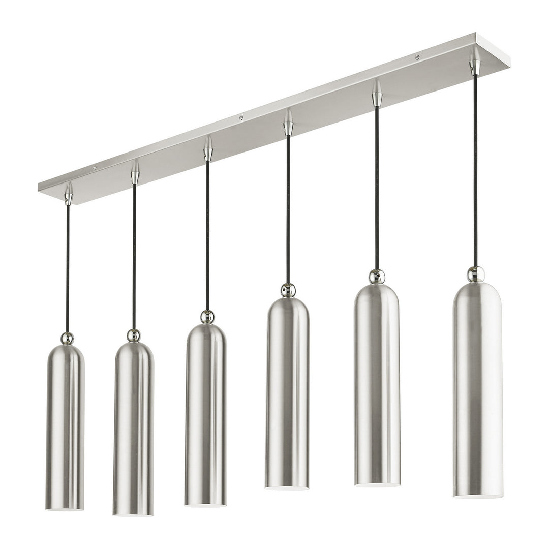 Livex Ardmore 46757-91 Pendant Light - Brushed Nickel w/ Polished Chromes