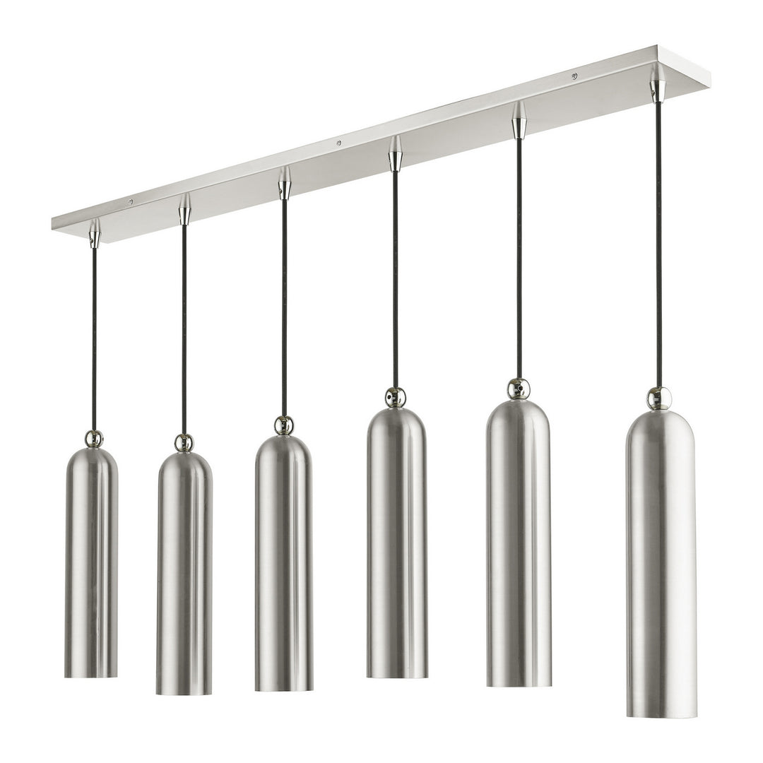 Livex Ardmore 46757-91 Pendant Light - Brushed Nickel w/ Polished Chromes