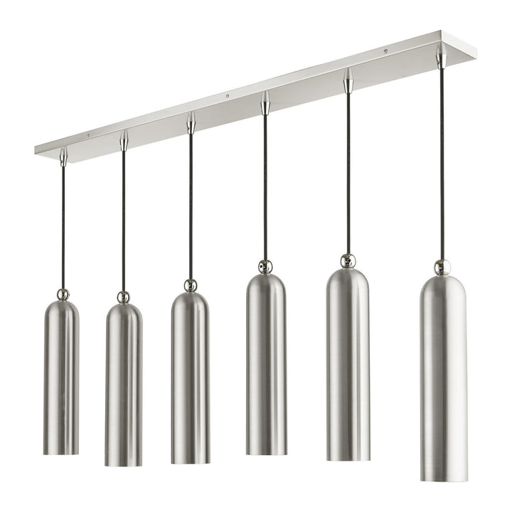 Livex Ardmore 46757-91 Pendant Light - Brushed Nickel w/ Polished Chromes