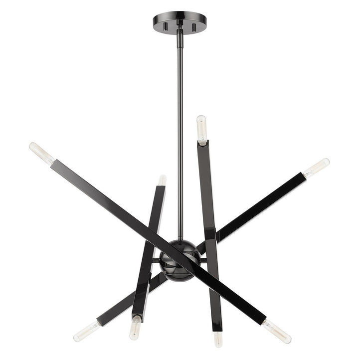Livex Monaco 46985-46 Chandelier Light - Black Chrome