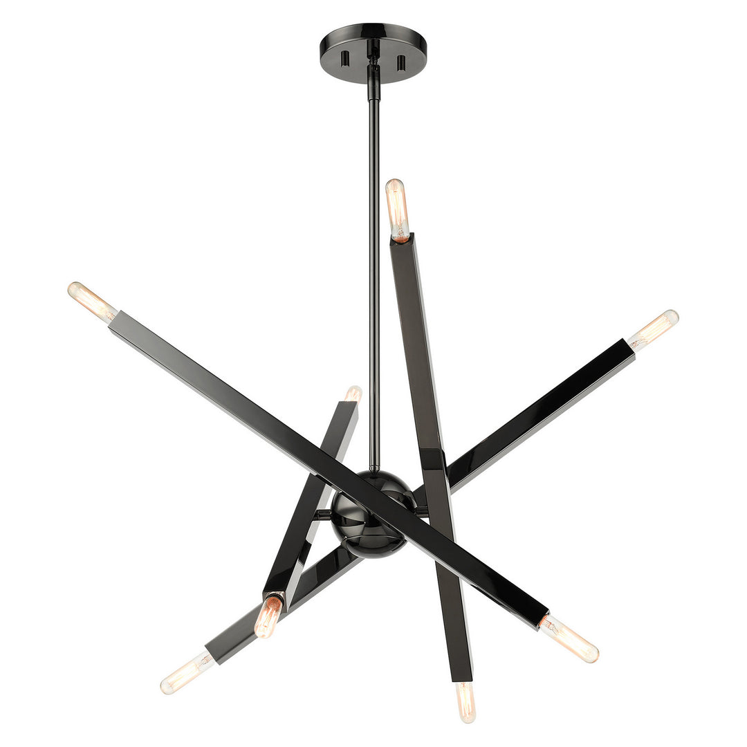 Livex Monaco 46985-46 Chandelier Light - Black Chrome