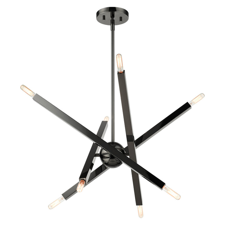 Livex Monaco 46985-46 Chandelier Light - Black Chrome