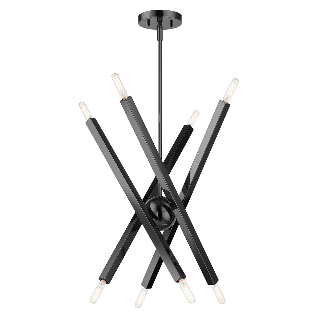 Livex Monaco 46985-46 Chandelier Light - Black Chrome