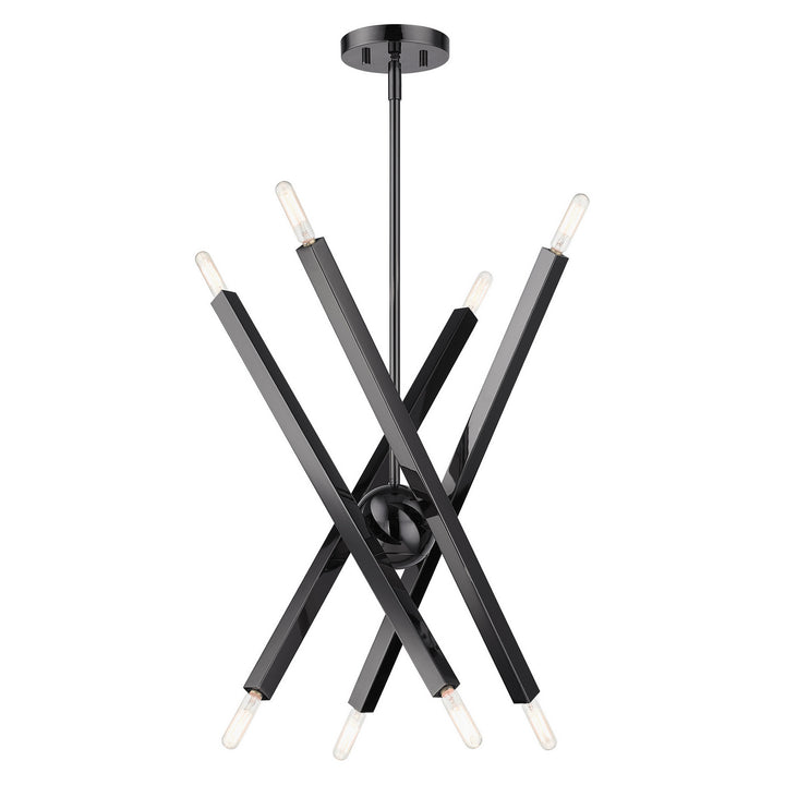 Livex Monaco 46985-46 Chandelier Light - Black Chrome