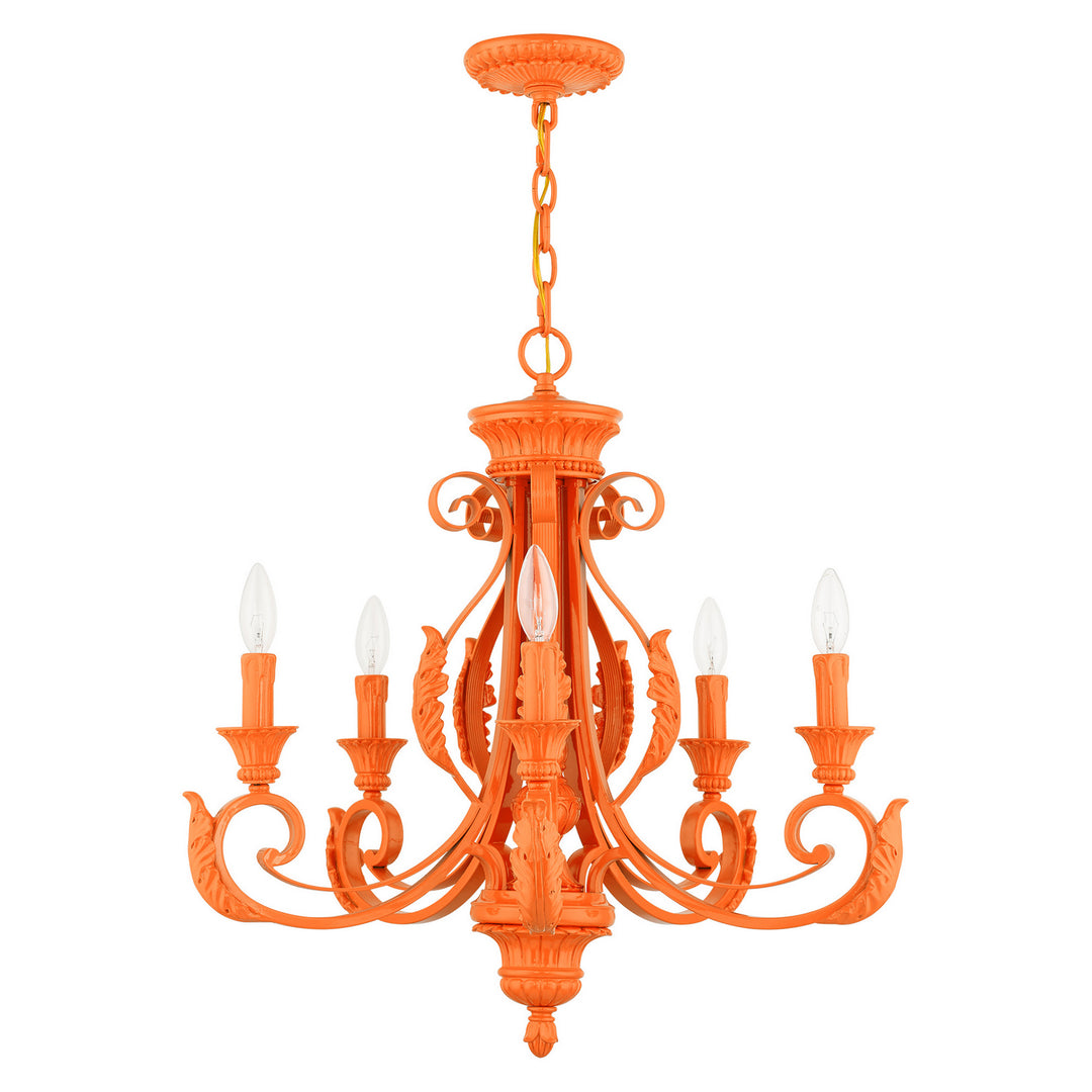 Livex Valencia 49065-77 Chandelier Light - Shiny Orange
