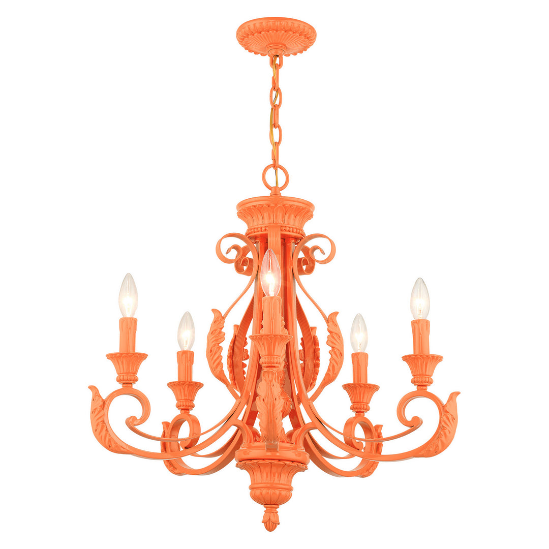 Livex Valencia 49065-77 Chandelier Light - Shiny Orange