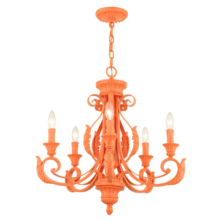 Livex Valencia 49065-77 Chandelier Light - Shiny Orange