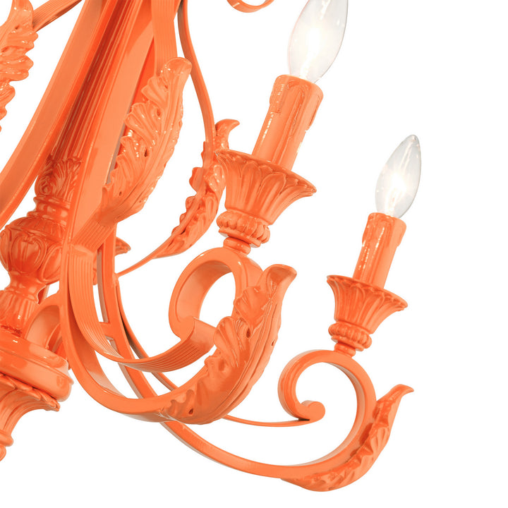 Livex Valencia 49065-77 Chandelier Light - Shiny Orange