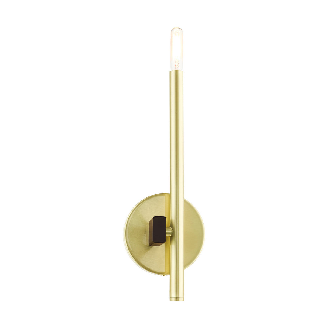 Livex Denmark 49341-12 Wall Sconce Light - Satin Brass w/ Bronzes