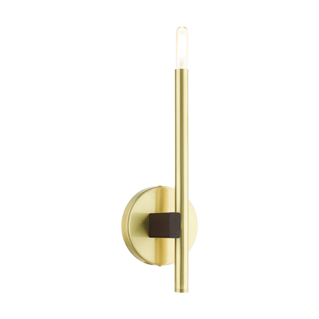 Livex Denmark 49341-12 Wall Sconce Light - Satin Brass w/ Bronzes