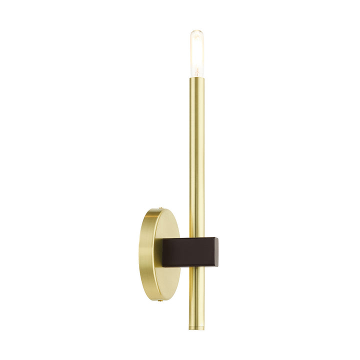 Livex Denmark 49341-12 Wall Sconce Light - Satin Brass w/ Bronzes