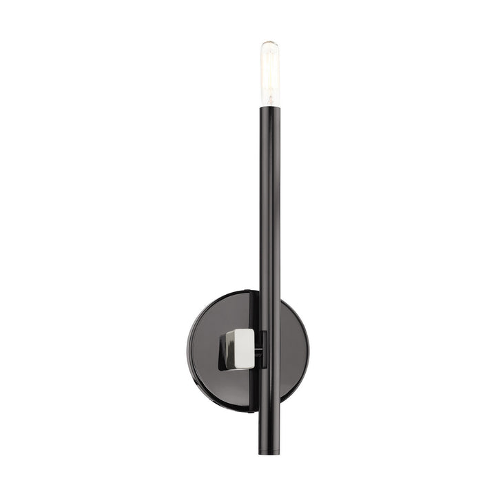 Livex Denmark 49341-46 Wall Sconce Light - Black Chrome w/ Brushed Nickels