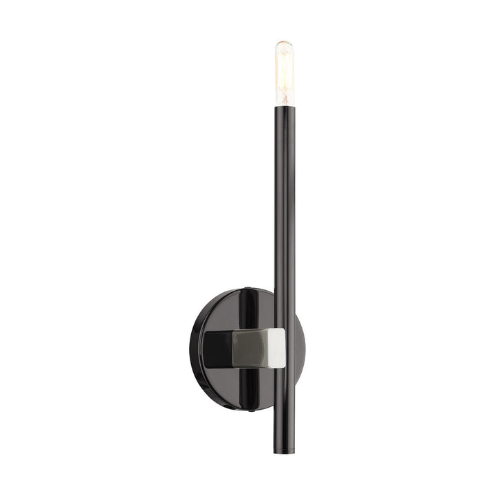 Livex Denmark 49341-46 Wall Sconce Light - Black Chrome w/ Brushed Nickels