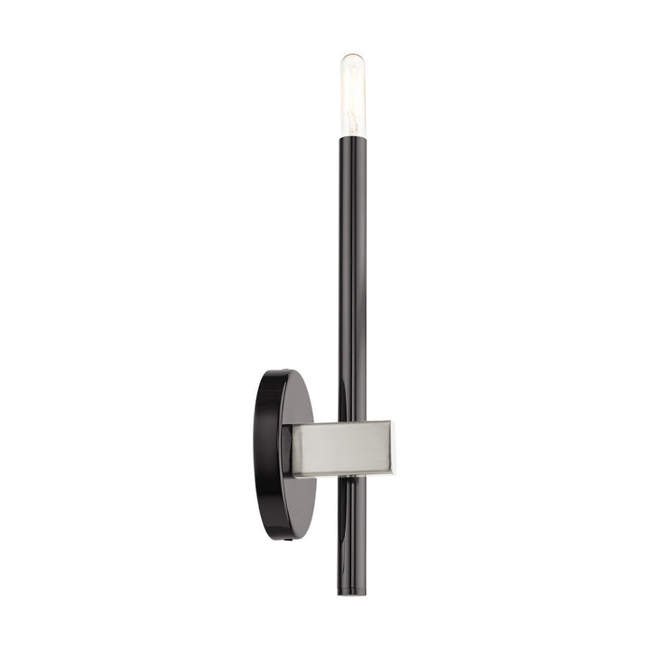 Livex Denmark 49341-46 Wall Sconce Light - Black Chrome w/ Brushed Nickels