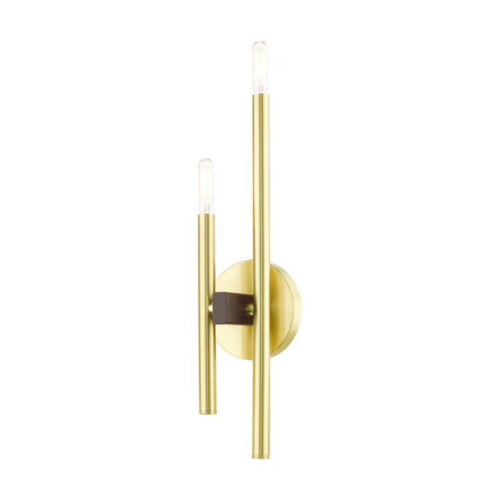 Livex Denmark 49342-12 Wall Sconce Light - Satin Brass w/ Bronzes