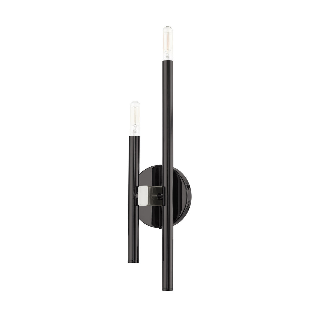 Livex Denmark 49342-46 Wall Sconce Light - Black Chrome w/ Brushed Nickels