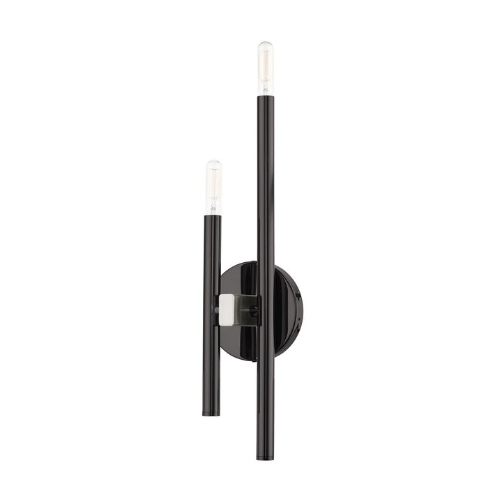 Livex Denmark 49342-46 Wall Sconce Light - Black Chrome w/ Brushed Nickels