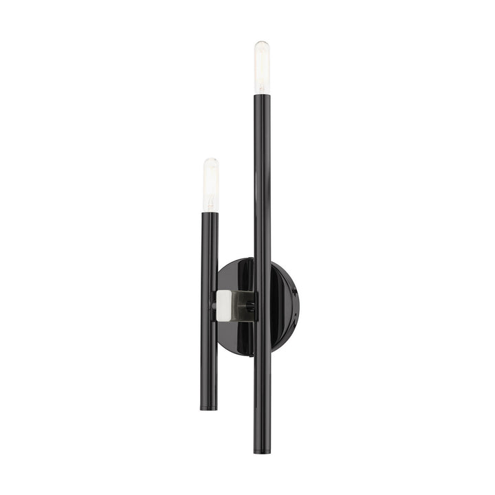 Livex Denmark 49342-46 Wall Sconce Light - Black Chrome w/ Brushed Nickels