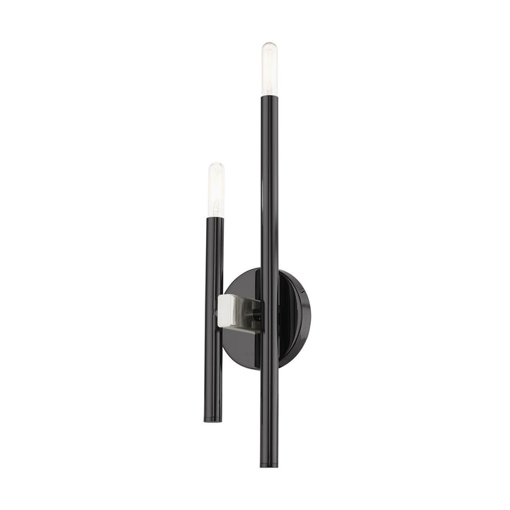 Livex Denmark 49342-46 Wall Sconce Light - Black Chrome w/ Brushed Nickels
