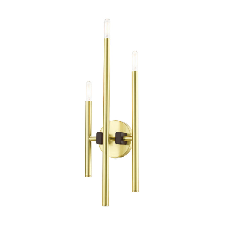 Livex Denmark 49343-12 Wall Sconce Light - Satin Brass w/ Bronzes