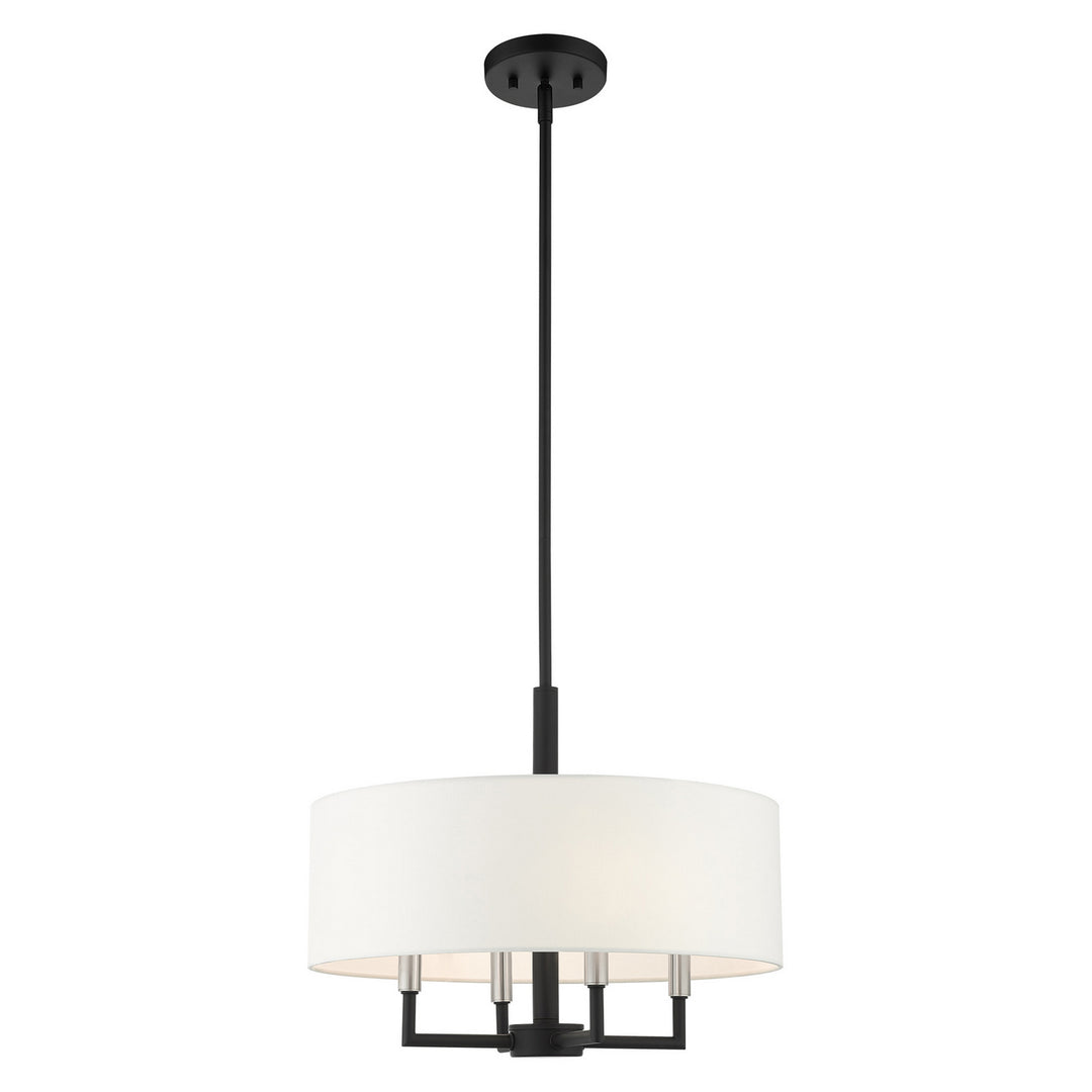 Livex Meridian 49374-04 Chandelier Light - Black w/ Brushed Nickels