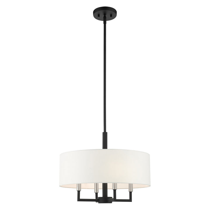 Livex Meridian 49374-04 Chandelier Light - Black w/ Brushed Nickels