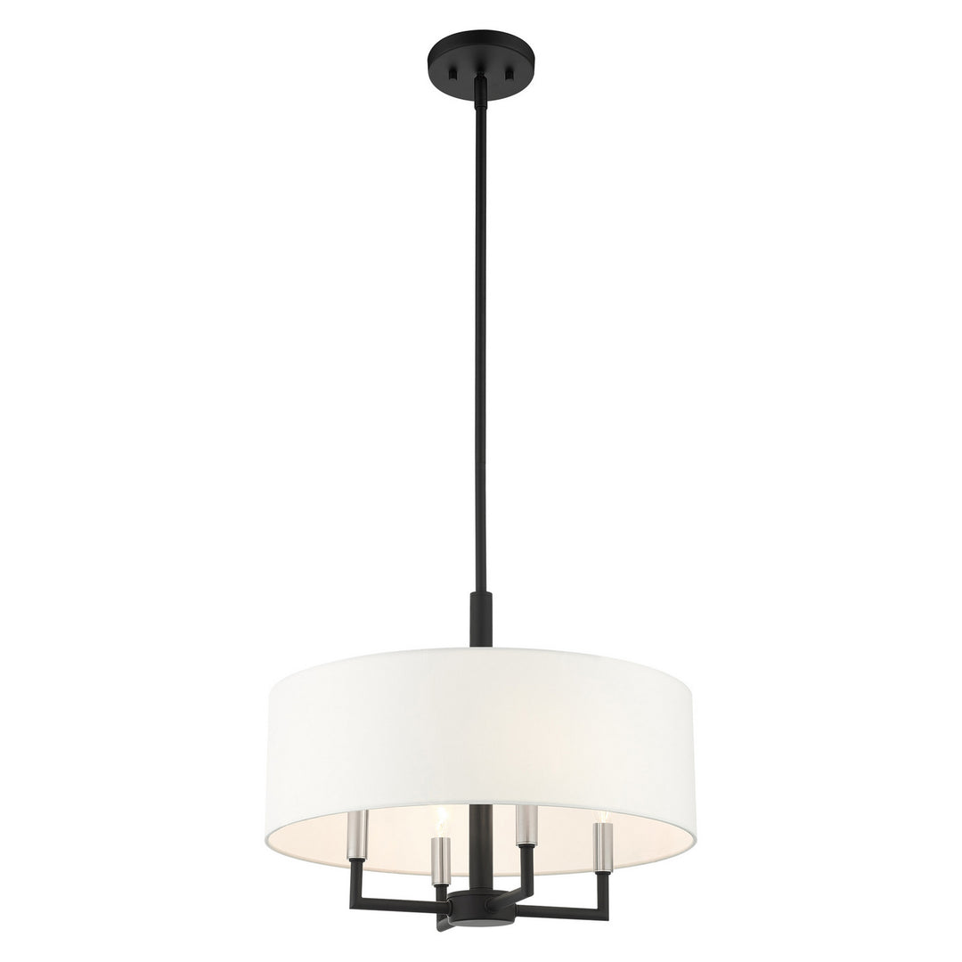 Livex Meridian 49374-04 Chandelier Light - Black w/ Brushed Nickels