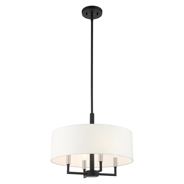 Livex Meridian 49374-04 Chandelier Light - Black w/ Brushed Nickels