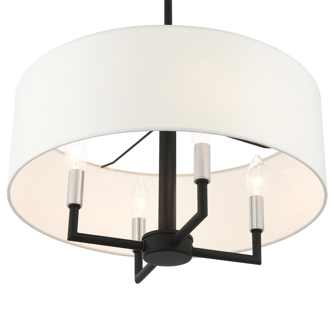 Livex Meridian 49374-04 Chandelier Light - Black w/ Brushed Nickels