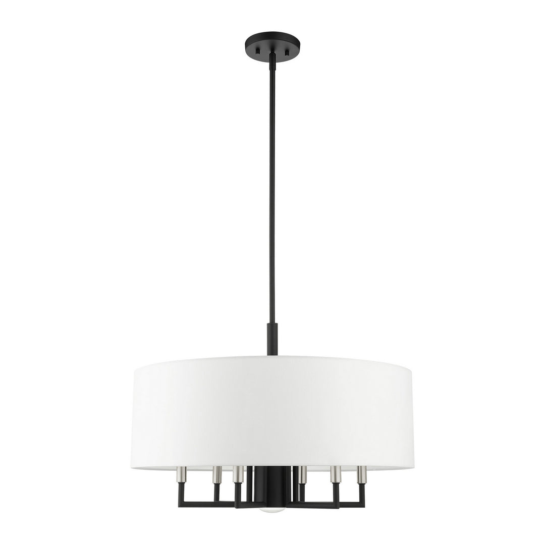 Livex Meridian 49376-04 Chandelier Light - Black w/ Brushed Nickels