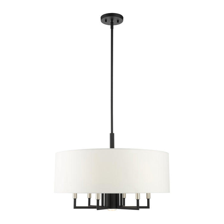 Livex Meridian 49376-04 Chandelier Light - Black w/ Brushed Nickels