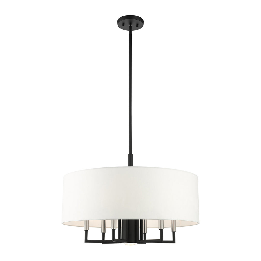 Livex Meridian 49376-04 Chandelier Light - Black w/ Brushed Nickels