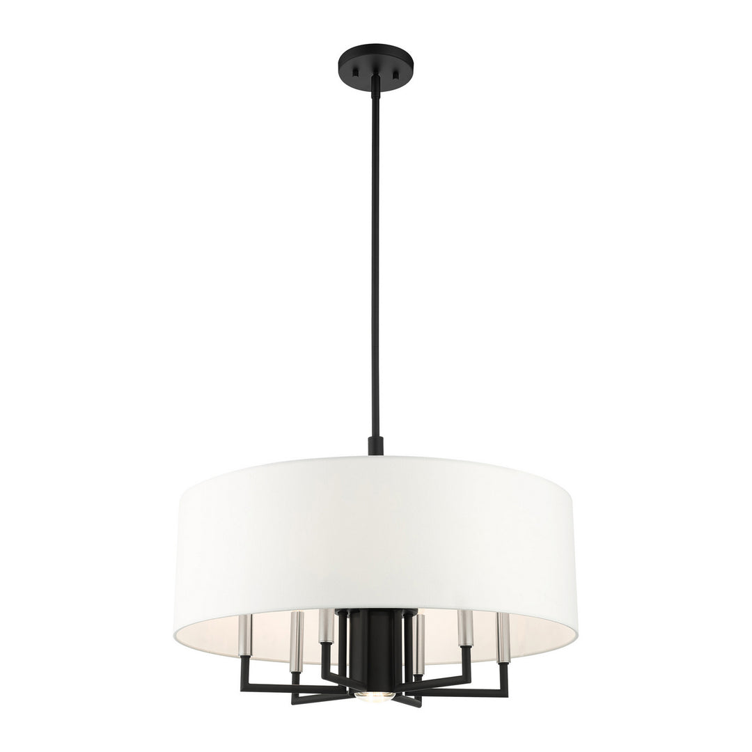 Livex Meridian 49376-04 Chandelier Light - Black w/ Brushed Nickels