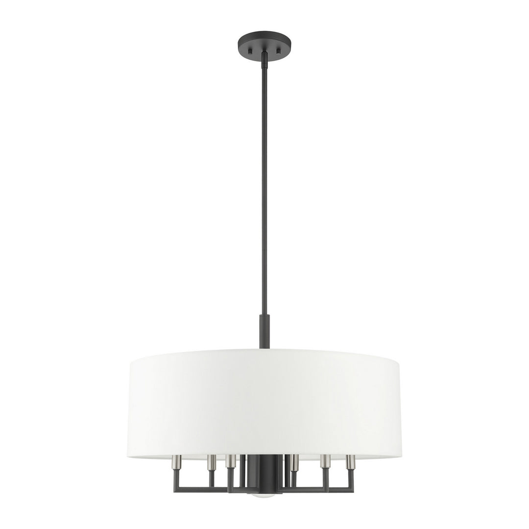 Livex Meridian 49376-76 Chandelier Light - Scandinavian Gray w/ Brushed Nickels