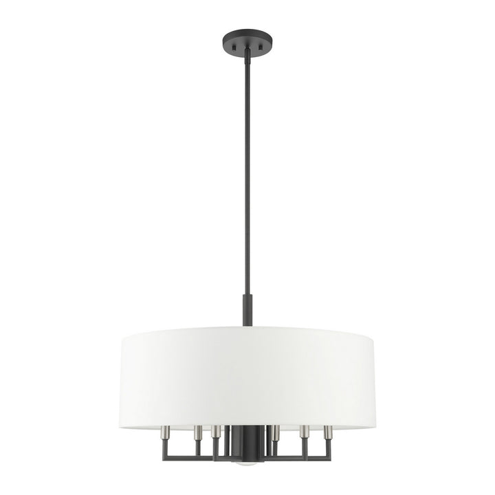Livex Meridian 49376-76 Chandelier Light - Scandinavian Gray w/ Brushed Nickels