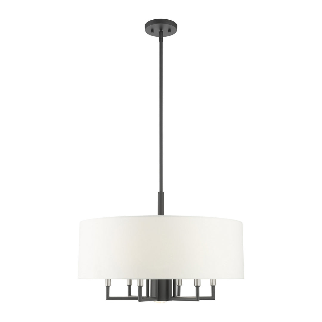 Livex Meridian 49376-76 Chandelier Light - Scandinavian Gray w/ Brushed Nickels
