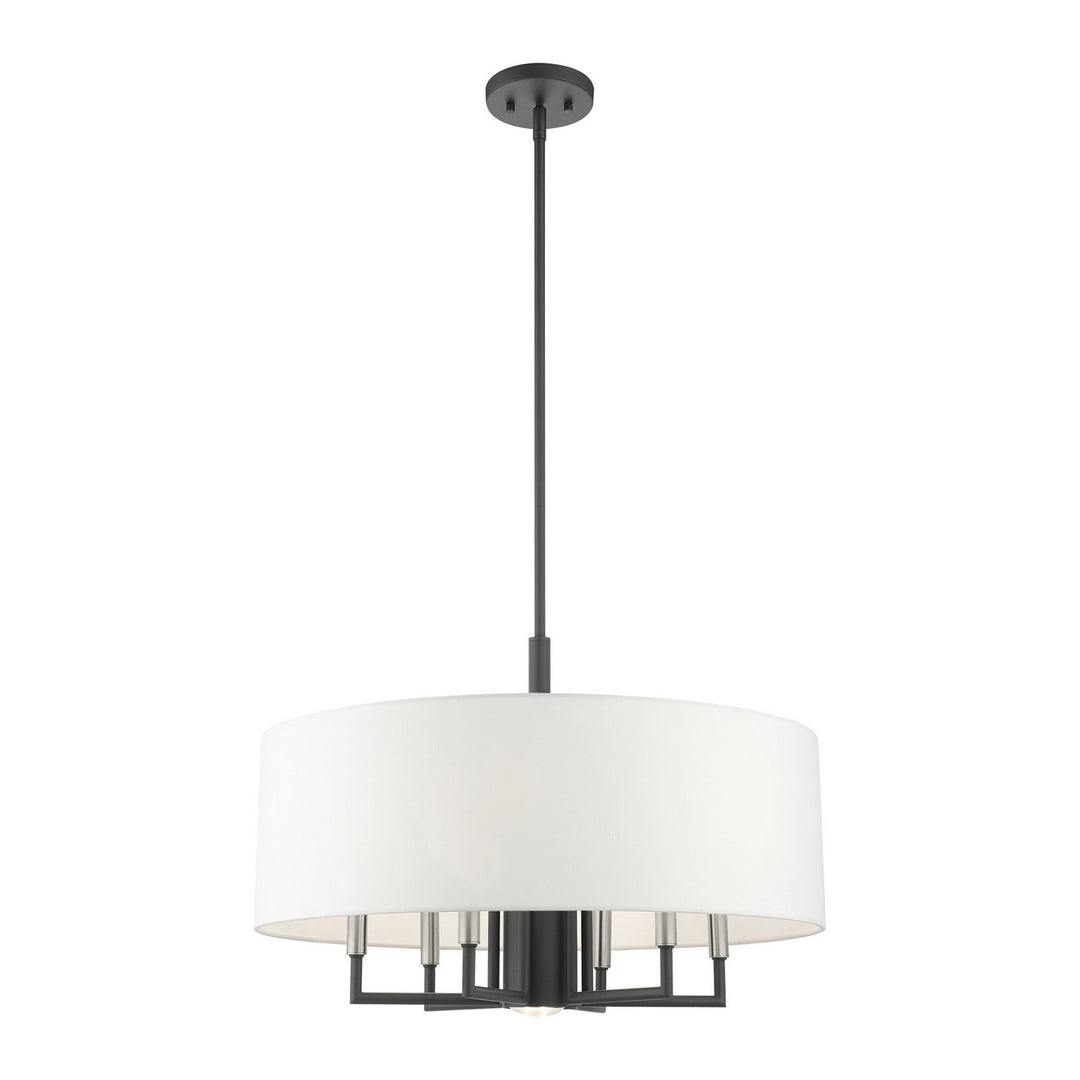 Livex Meridian 49376-76 Chandelier Light - Scandinavian Gray w/ Brushed Nickels
