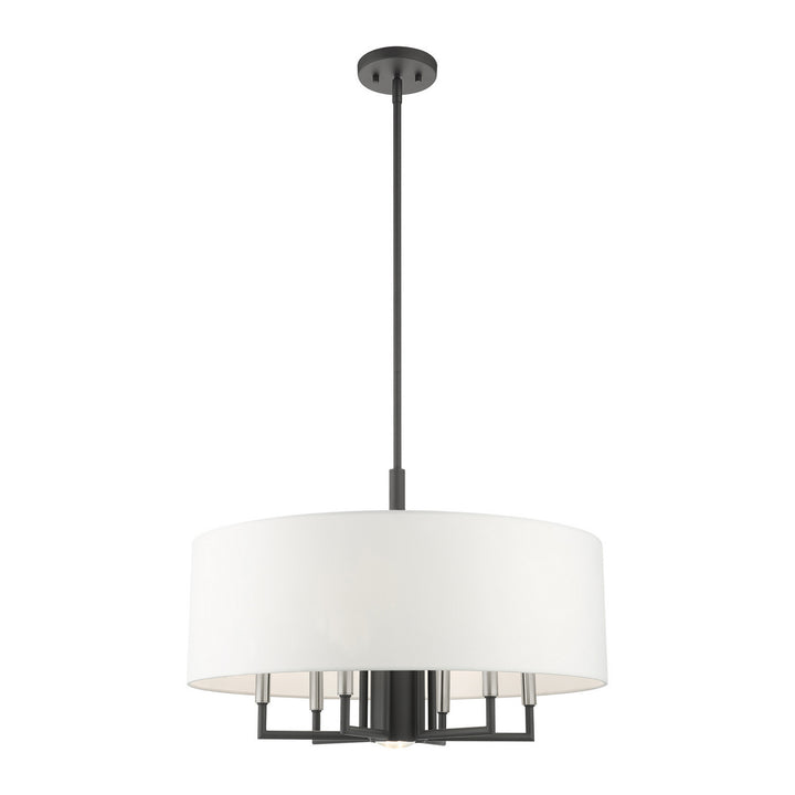 Livex Meridian 49376-76 Chandelier Light - Scandinavian Gray w/ Brushed Nickels