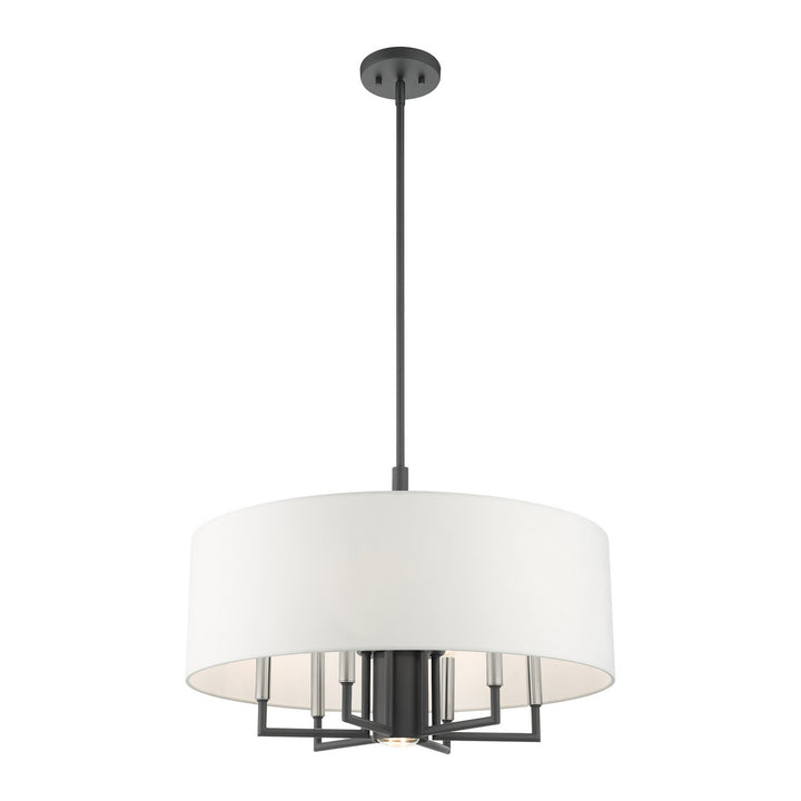 Livex Meridian 49376-76 Chandelier Light - Scandinavian Gray w/ Brushed Nickels