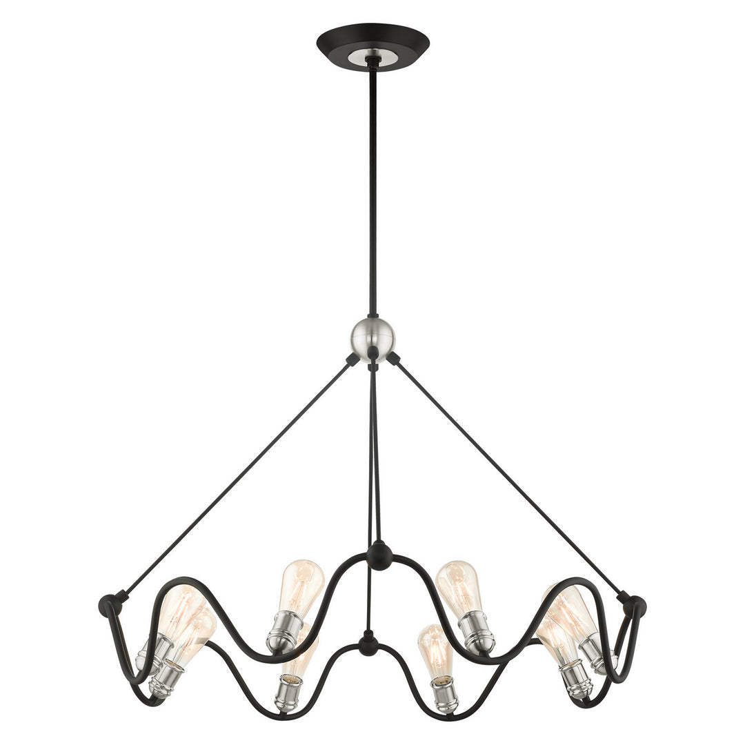 Livex Archer 49736-14 Pendant Light - Textured Black w/ Brushed Nickels