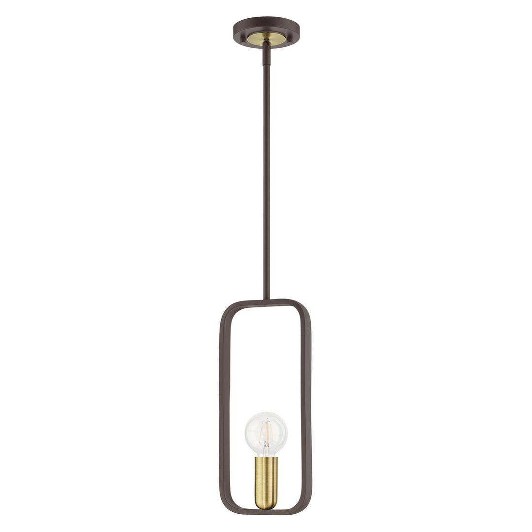 Livex Bergamo 49741-07 Pendant Light - Bronze w/ Antique Brasss