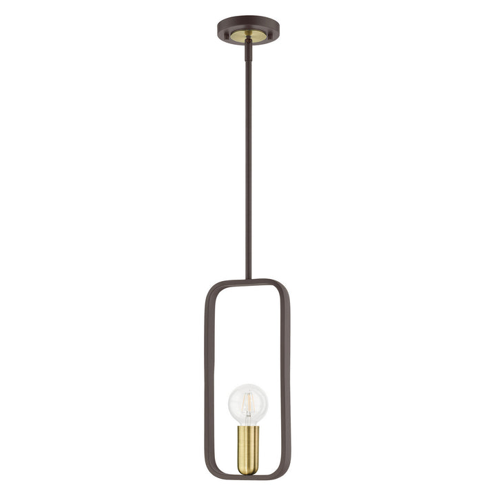 Livex Bergamo 49741-07 Pendant Light - Bronze w/ Antique Brasss