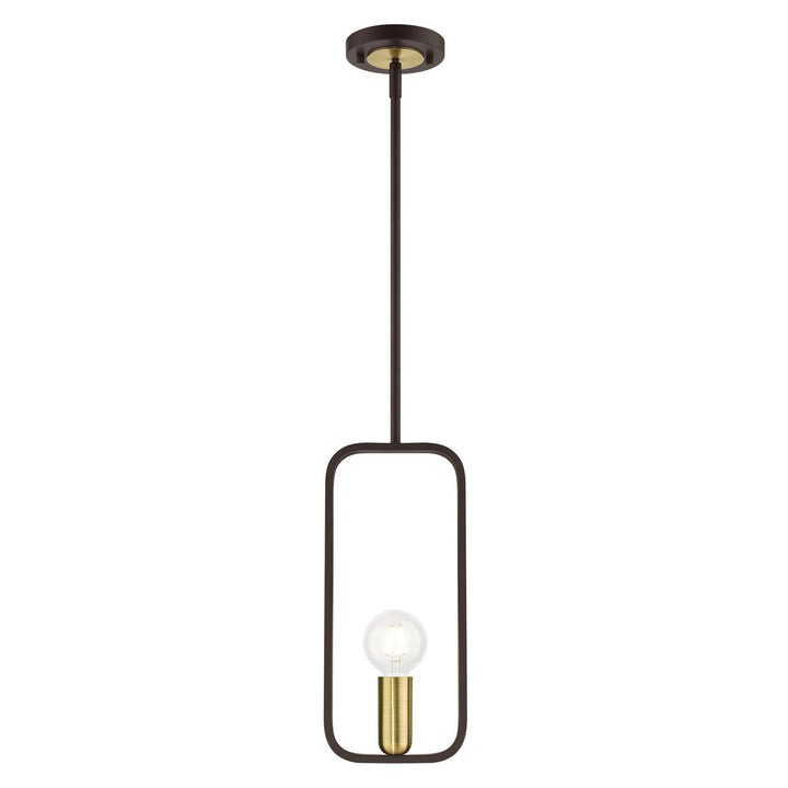 Livex Bergamo 49741-07 Pendant Light - Bronze w/ Antique Brasss